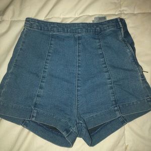 High waisted denim shorts
